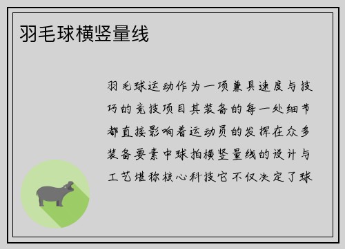 羽毛球横竖量线